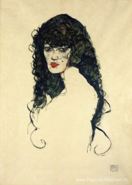 Portret van een vrouw met zwart haar Portret van een vrouw met zwart haar