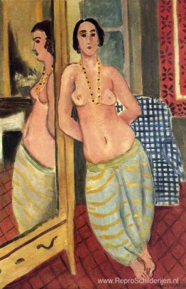 Staande Odalisque weerspiegeld in een spiegel Staande Odalisque weerspiegeld in een spiegel