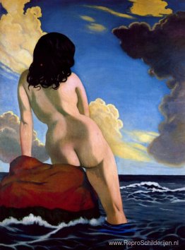 Zwemmer, stormachtige lucht Zwemmer, stormachtige lucht