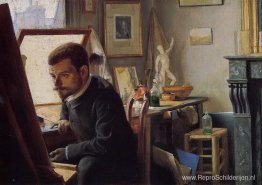 Felix Jasinski in zijn prentenatelier Felix Jasinski in zijn prentenatelier