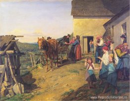 Afscheid van de bruid door de ouders Afscheid van de bruid door de ouders