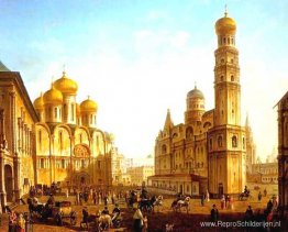 Het Kathedraalplein in het Kremlin van Moskou Het Kathedraalplein in het Kremlin van Moskou