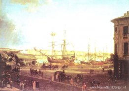 Uitzicht op de Engelse Embankmant vanaf het eiland Visilievsky i Uitzicht op de Engelse Embankmant vanaf het eiland Visilievsky i