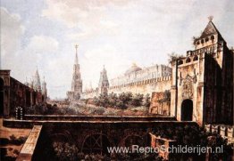 Uitzicht op de Nikolskaya-toren en poorten van het Kremlin van M Uitzicht op de Nikolskaya-toren en poorten van het Kremlin van M