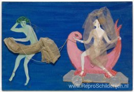 Kostuumontwerp (Aphrodite op een dolfijn...) voor kunstenaarsbal Kostuumontwerp (Aphrodite op een dolfijn...) voor kunstenaarsbal