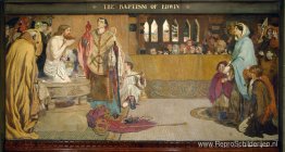 Cartoon voor de doop van Edwin (ca.585-633), koning van Northumb Cartoon voor de doop van Edwin (ca.585-633), koning van Northumb