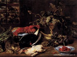 Stilleven met krab, gevogelte en fruit Stilleven met krab, gevogelte en fruit