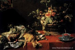 Stilleven met fruitmand en wild Stilleven met fruitmand en wild