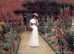 Dame in een tuin Dame in een tuin