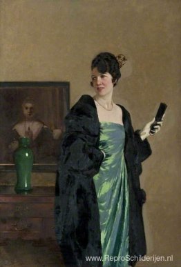 Dame in een groene jurk Dame in een groene jurk