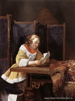 Een dame die een brief leest Een dame die een brief leest