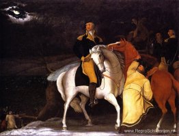 George Washington met zijn leger dat Delaware oversteekt George Washington met zijn leger dat Delaware oversteekt
