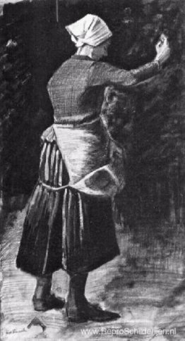 Vrouw die kippen voedt Vrouw die kippen voedt