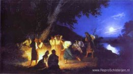 Nacht aan de vooravond van Ivan Kupala Nacht aan de vooravond van Ivan Kupala
