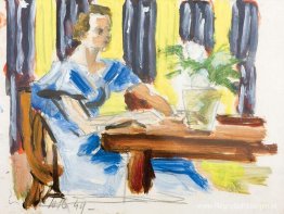 Interieur met meisje Interieur met meisje