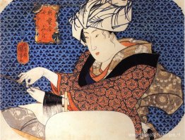 Vrouw die een pruik maakt Vrouw die een pruik maakt