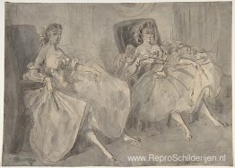 Twee zittende vrouwen Twee zittende vrouwen