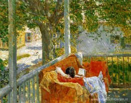 Bank op de veranda, Cos Cob Bank op de veranda, Cos Cob