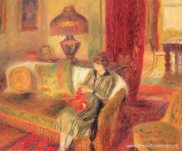 De vrouw van de kunstenaar breit De vrouw van de kunstenaar breit