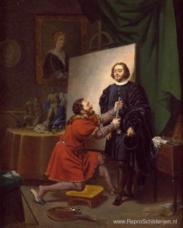 Aretino in het atelier van Tintoretto Aretino in het atelier van Tintoretto