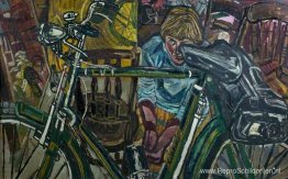 Jean met een fiets Jean met een fiets