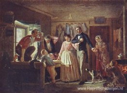 Een ambtenaar het hof maken met zijn dochterkleermaker Een ambtenaar het hof maken met zijn dochterkleermaker