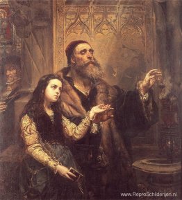 Blinde Veit Stoss met dochter Blinde Veit Stoss met dochter