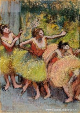 Dansers in groen en geel Dansers in groen en geel