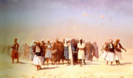 Egyptische rekruten die de woestijn oversteken Egyptische rekruten die de woestijn oversteken