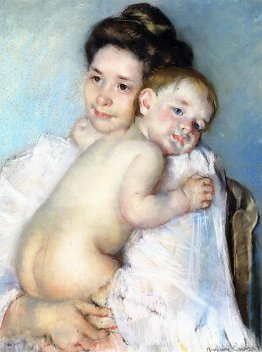 Moeder Berthe houdt haar baby vast Moeder Berthe houdt haar baby vast