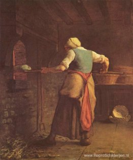 Vrouw bakt brood Vrouw bakt brood