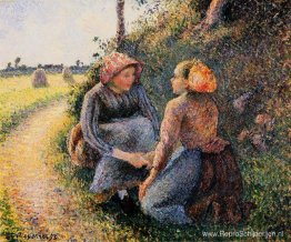 Zittende en knielende boeren Zittende en knielende boeren