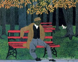 Mens Op Een Bank Mens Op Een Bank