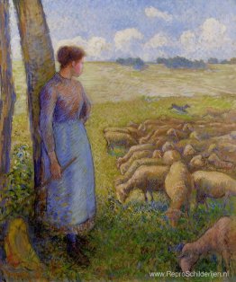 Herderin en schapen Herderin en schapen