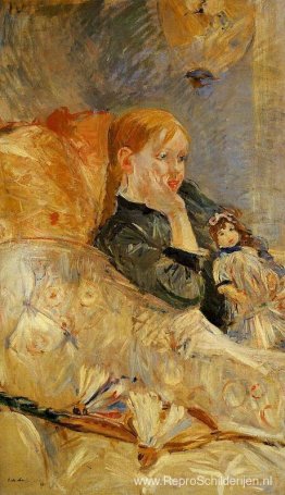 Klein meisje met een pop Klein meisje met een pop