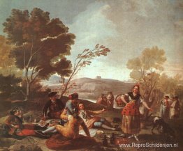 Picknick aan de oevers van de Manzanares Picknick aan de oevers van de Manzanares