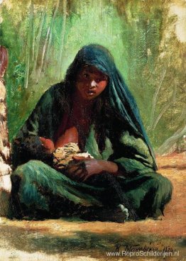 Egyptenaar met een kind Egyptenaar met een kind