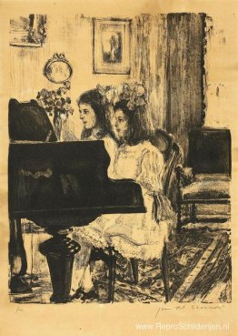 Kleine meisjes aan de piano Kleine meisjes aan de piano