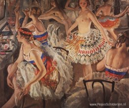 In balletkleedkamer (grote ballerina's) In balletkleedkamer (grote ballerina's)