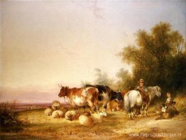 Herders rusten tijdens de lunch Herders rusten tijdens de lunch