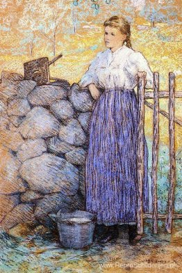 Meisje dat bij een poort staat Meisje dat bij een poort staat