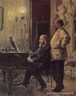 S.I. Mamontov, P.A. Spiro, aan de piano S.I. Mamontov, P.A. Spiro, aan de piano