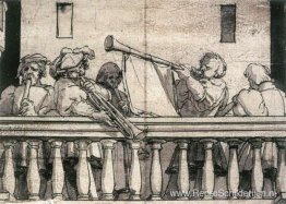 Muzikanten op een balkon Muzikanten op een balkon