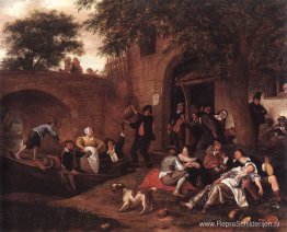 Het verlaten van de taverne Het verlaten van de taverne