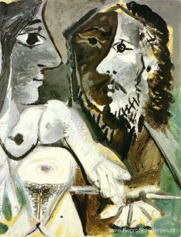 Naakte vrouw en musketier Naakte vrouw en musketier
