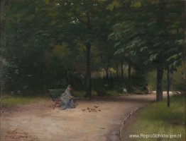 Vogels voeren in het park Vogels voeren in het park