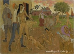 Scène dorpsbewoners Scène dorpsbewoners