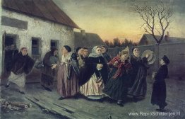 Aan de vooravond van het vrijgezellenfeest. De bruid uit het bad Aan de vooravond van het vrijgezellenfeest. De bruid uit het bad