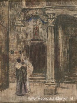 Pierrot en vrouw omhelzen elkaar Pierrot en vrouw omhelzen elkaar