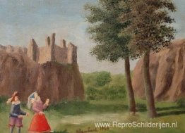 Figuren in landschap Figuren in landschap
